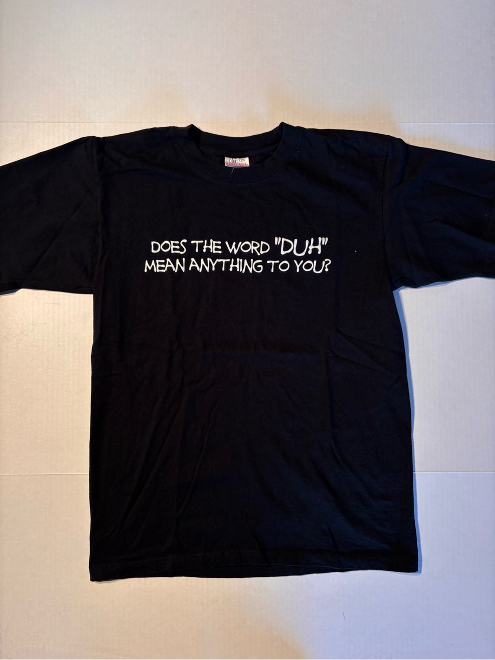 Vtg Cotton Heritage The Word Duh Mean Anything Sarcastic Humor Slogan 90’s Tee